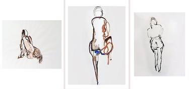 Original Abstract Nude Drawing by Peter Heuvelmans