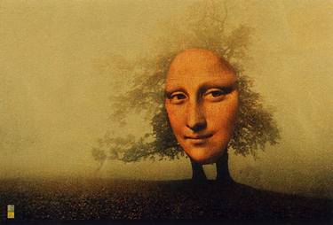 Original Surrealism Tree Collage by Kirti Michel