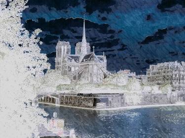 Saatchi Art Artist Marre Karen; Printmaking, “Paris Notre Dame gris bleu - Limited Edition 1 of 3” #art