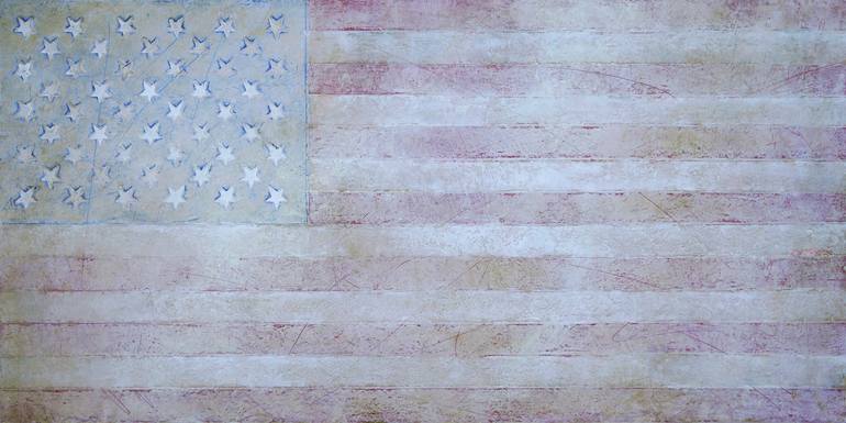 Original Politics Printmaking by Victoria Primicias | Impressionism Art on Canvas | American Flag Canvas Art "Gloryland"