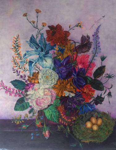 Original Figurative Floral Drawings by Stefania Puntaroli