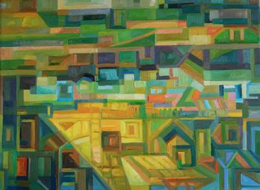 Original Abstract Architecture Paintings by Sherry Xiaohong Chen