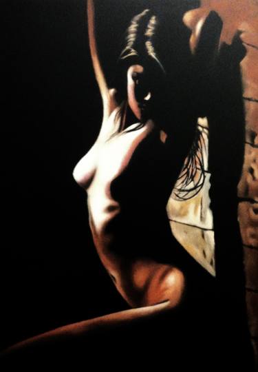 Print of Realism Nude Drawings by Behzad Tabar