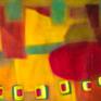 Transparent layers of red , yellow and green give depth and create glowing effect. This piece is done in oil and is ready to hang.