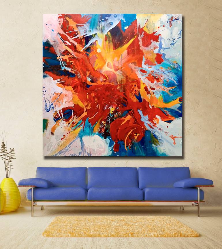 Original Abstract Expressionism Abstract Painting by Behzad Tabar