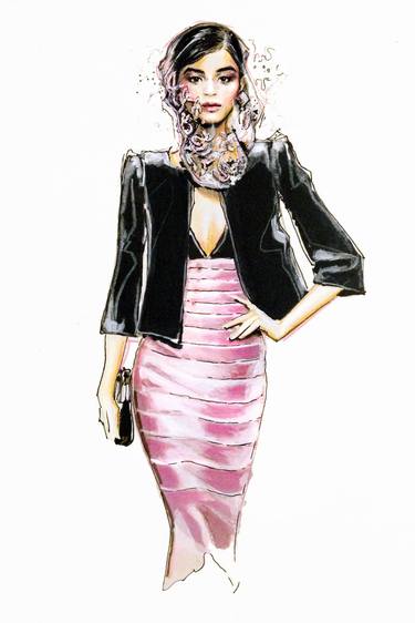 Original Realism Fashion Drawings by Jessica Rae Sommer