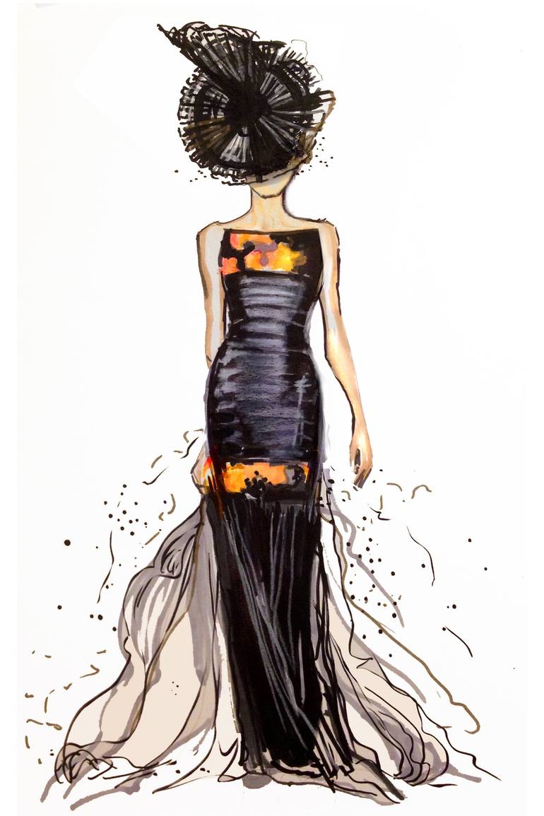 Fashion Illustration Armani 3 Drawing by Jessica Rae Sommer