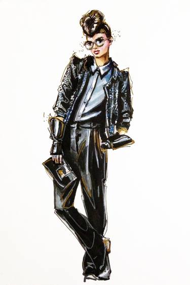 Original Realism Fashion Drawings by Jessica Rae Sommer