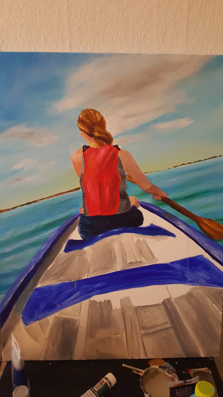 Original Sailboat Painting by Anisa Neto