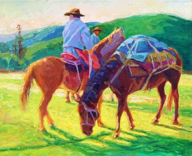 Original Impressionism Horse Paintings by Bertram Poole