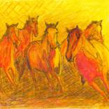 Wild Horses Stampede Prints by Bertram Poole