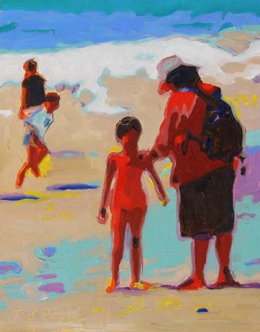 Summer Beach Play - Bertram Poole Painting thumb