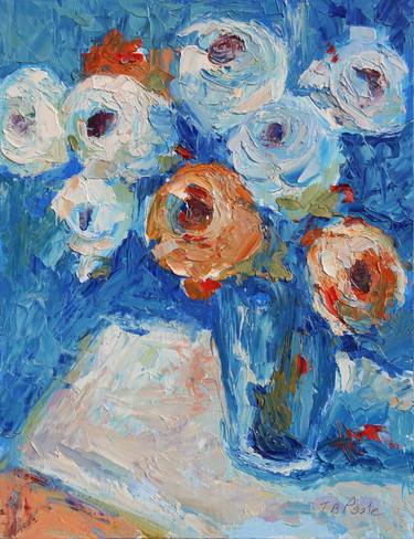 Original Impressionism Floral Paintings by Bertram Poole