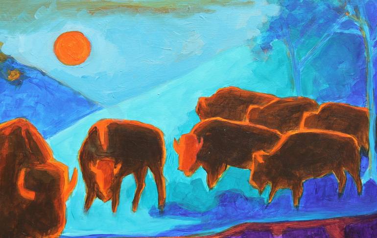 Original Abstract Animal Painting by Bertram Poole