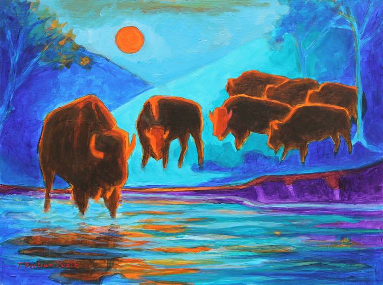 Original Abstract Animal Painting by Bertram Poole
