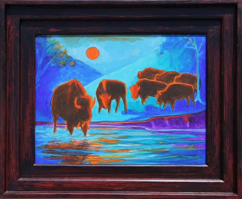 Original Abstract Animal Painting by Bertram Poole