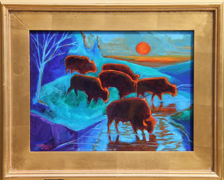 Original Abstract Animal Painting by Bertram Poole