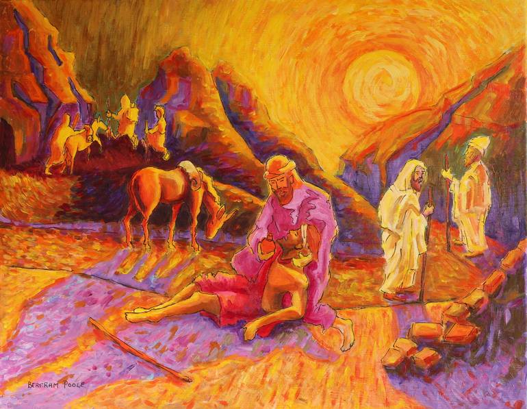 The Good Samaritan parable Painting by Bertram Poole | Saatchi Art