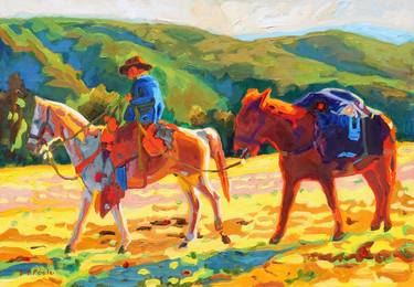 Cowboy and Pack Horse - Framed Limited Edition Giclee number 3 of 25 thumb