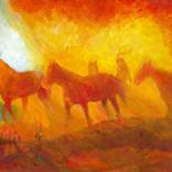 Wild Mustang Roundup by Bertram Poole
