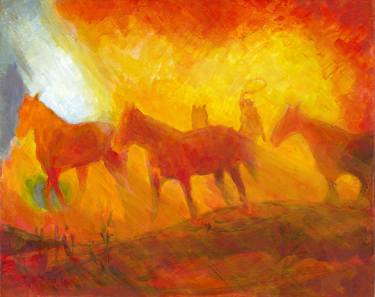 Original Impressionism Horse Paintings by Bertram Poole
