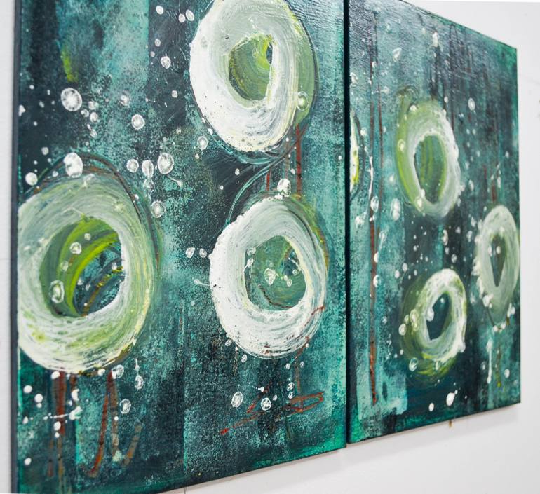 Original Abstract Expressionism Outer Space Painting by Nena Stojanovic