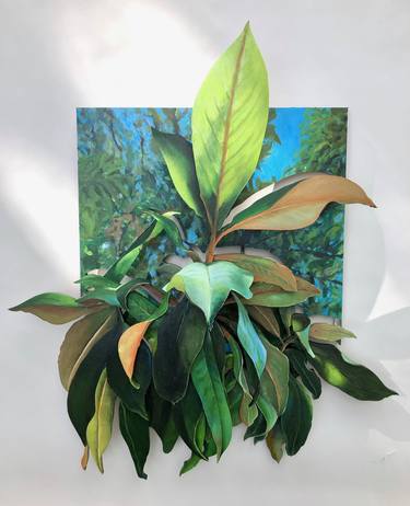 Still Life with Magnolia Leaves thumb