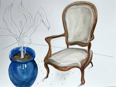 Still Life Chair and Blue Pot thumb