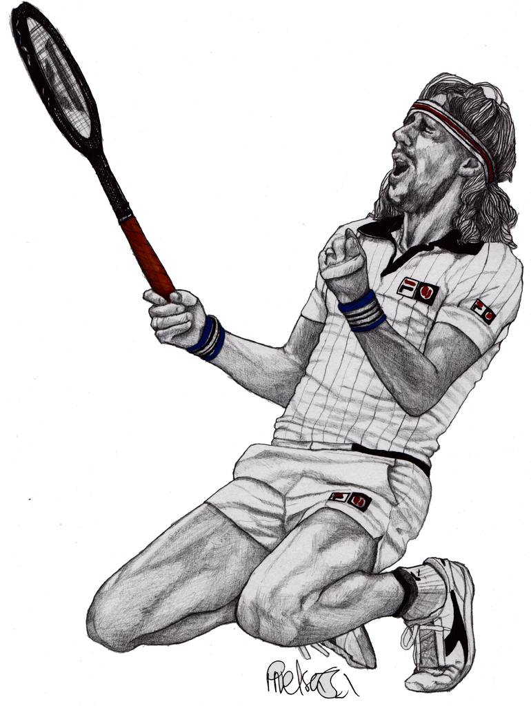 Bjorn Borg Drawing by Paul Nelson-Esch | Saatchi Art