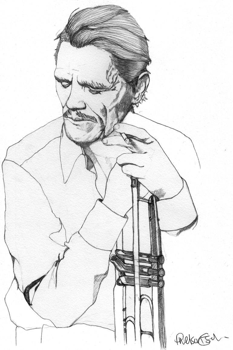 Chet Baker Drawing by Paul Nelson-Esch | Saatchi Art