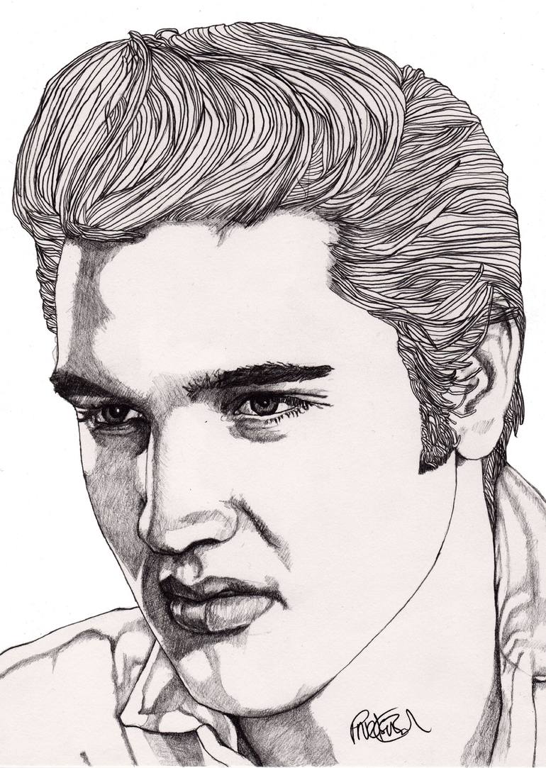 Elvis Presley Drawing by Paul Nelson-Esch | Saatchi Art