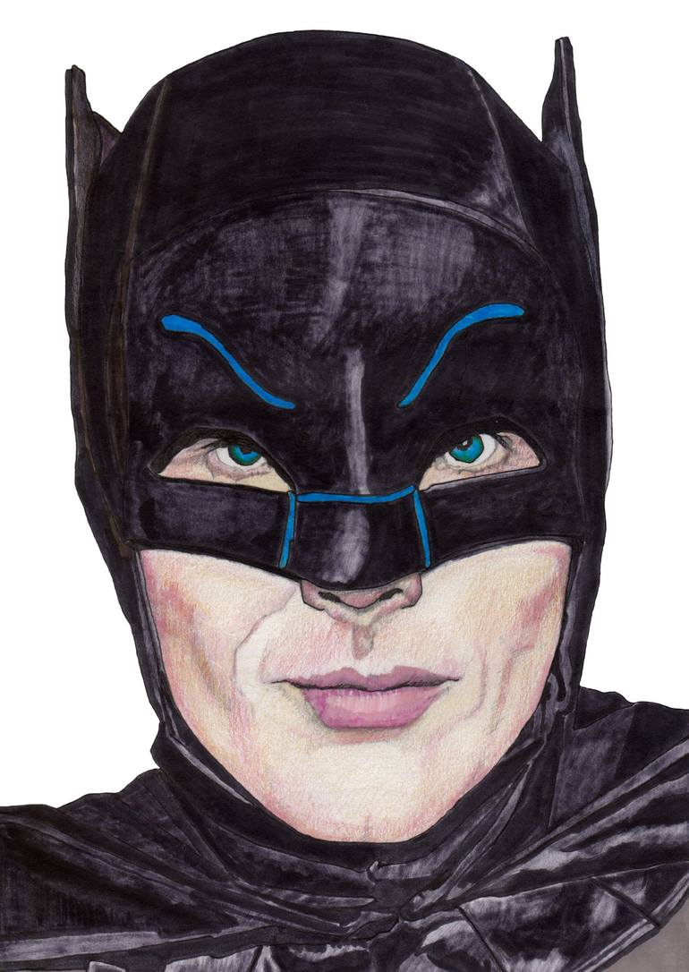 Batman Adam West Drawing by Paul Nelson-Esch | Saatchi Art