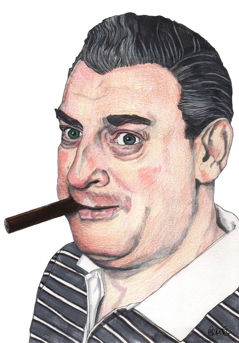 s Stand-Up Comics Hall of Fame caricatures: Rodney Dangerfield,  Dangerfield drawing