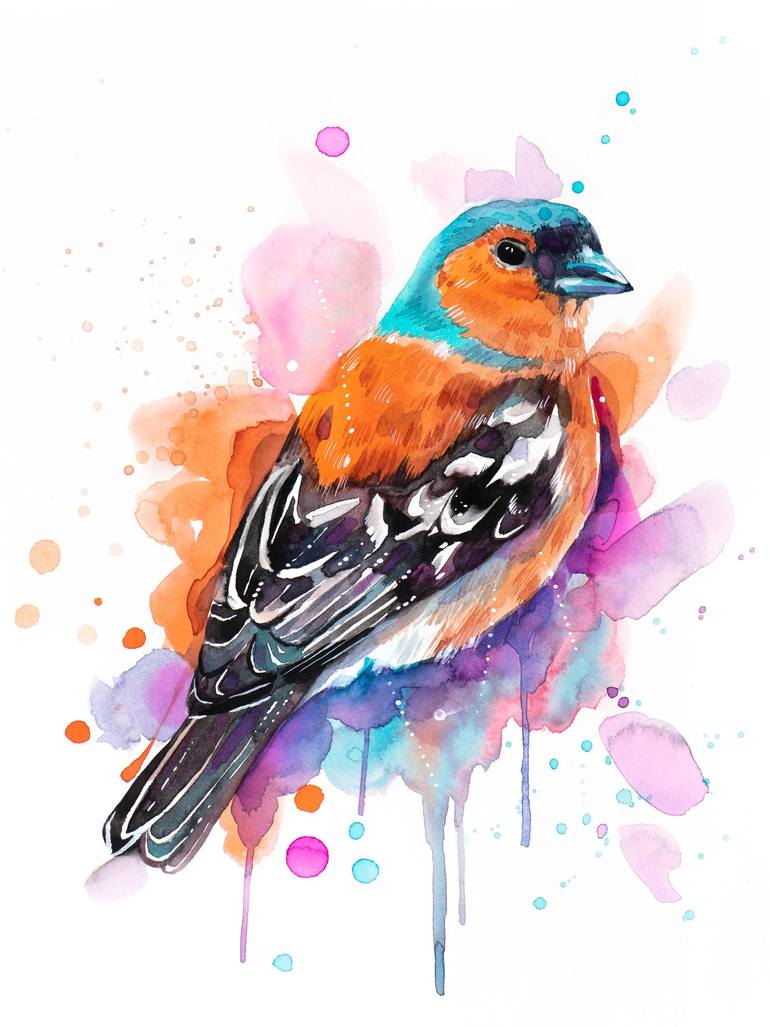 Common Chaffinch Painting by Slaveika Aladjova | Saatchi Art