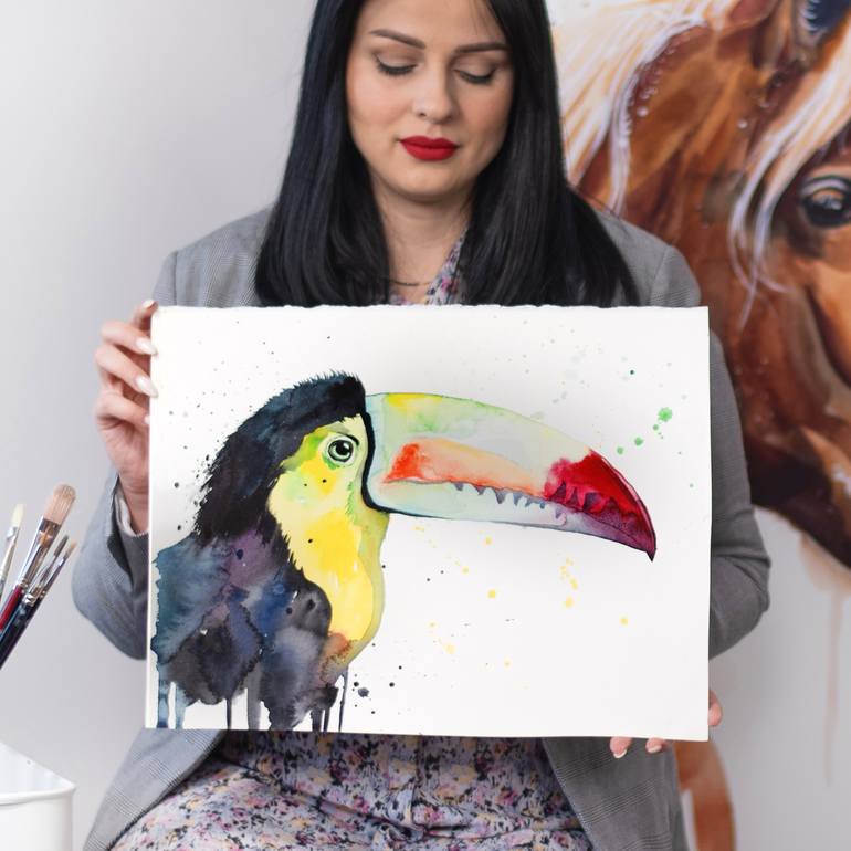 Original Abstract Animal Painting by Slaveika Aladjova