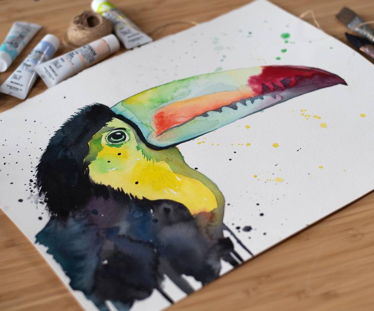 Original Abstract Animal Painting by Slaveika Aladjova