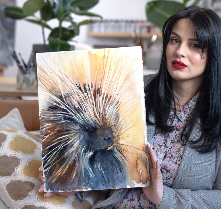Original Abstract Animal Painting by Slaveika Aladjova