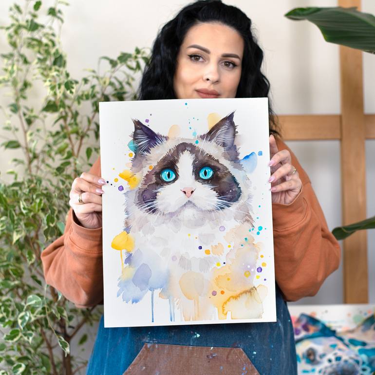Original Abstract Animal Painting by Slaveika Aladjova