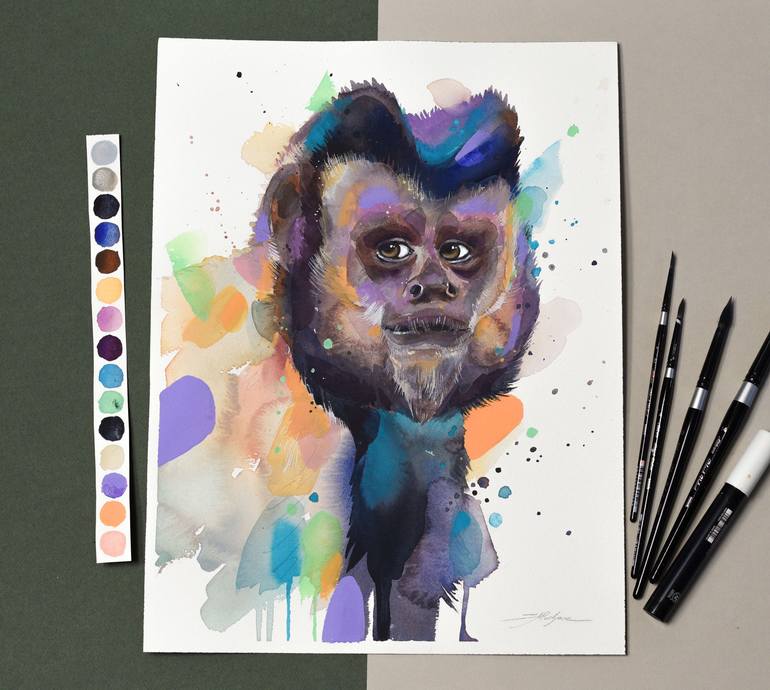 Original Abstract Animal Painting by Slaveika Aladjova