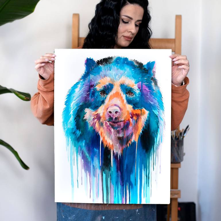 Original Abstract Animal Painting by Slaveika Aladjova