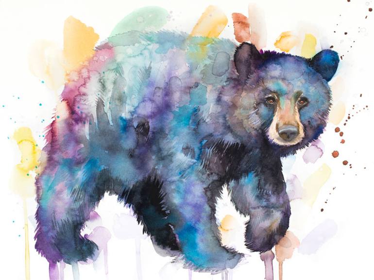 American Black Bear Painting By Slaveika Aladjova | Saatchi Art