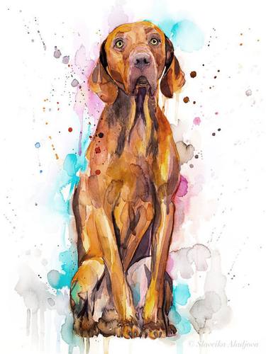 Original Fine Art Dogs Paintings by Slaveika Aladjova