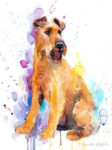 Original Illustration Dogs Paintings by Slaveika Aladjova