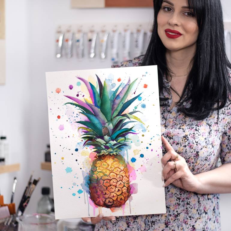 Original Abstract Botanic Painting by Slaveika Aladjova