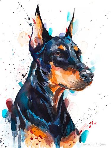 Original Fine Art Dogs Paintings by Slaveika Aladjova