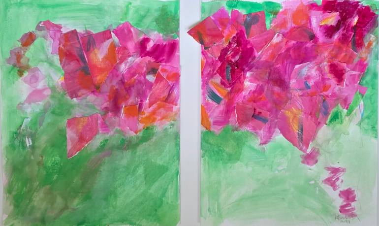 Original Impressionism Abstract Mixed Media by Anne-Joelle Galley
