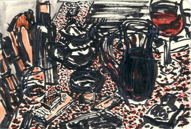 Print of Abstract Expressionism Still Life Drawings by Dan Diaconu