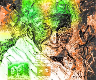 Original Abstract Portrait Mixed Media by Dr Dipti Desai