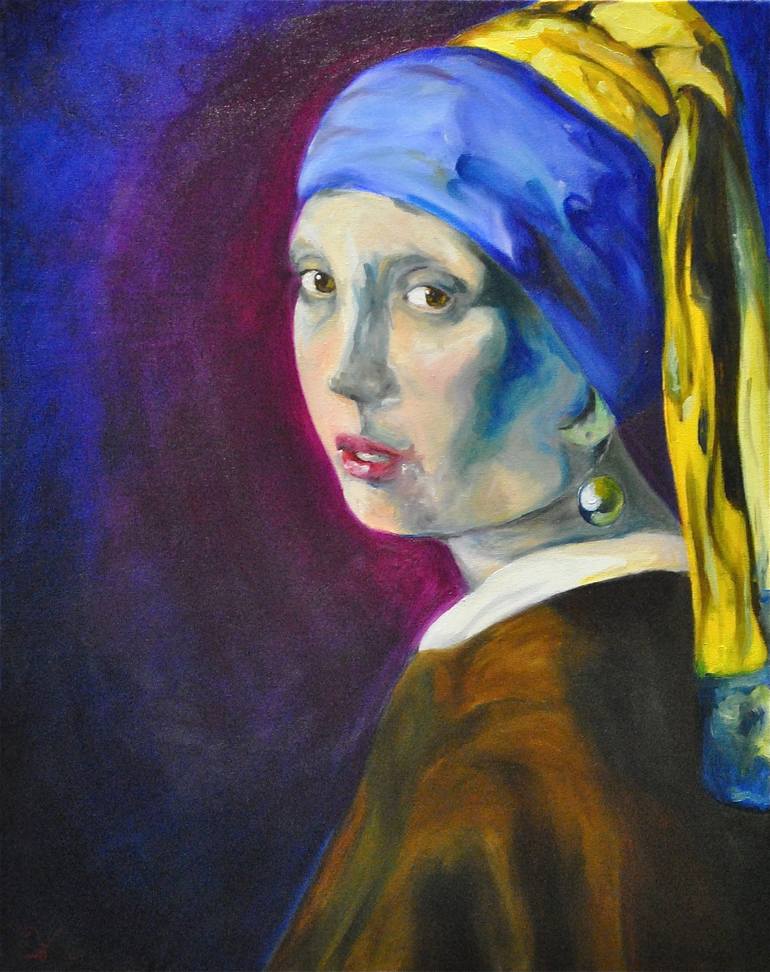 Girl with the pearl earring Painting by Eveline Vandeputte Saatchi Art