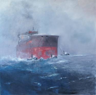 Original Abstract Expressionism Ship Paintings by Jef Van Campen